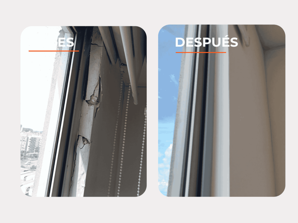 Remodelación pared ventana humedad